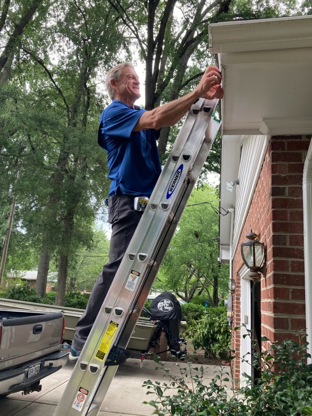 Wood Wise president Hank Wall was recently sighted on a ladder at one of our jobs!