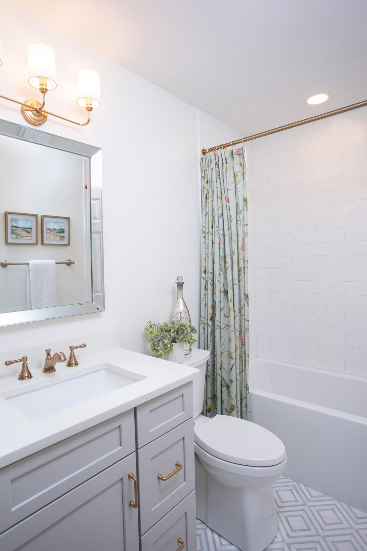 This hall bathroom remodel is fresh and inviting.
